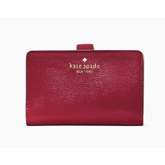 kate spade new york Handbags - New Kate Spade Madison Medium Bifold Wallet Textured Patent Leather Red Jam